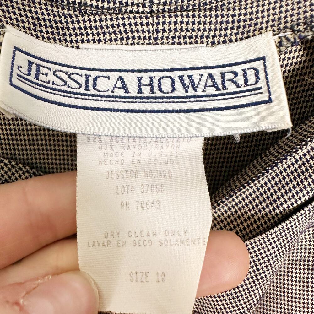 Vintage Jessica Howard Stripe Brown Midi Dress sz 10 - Picture 6 of 10